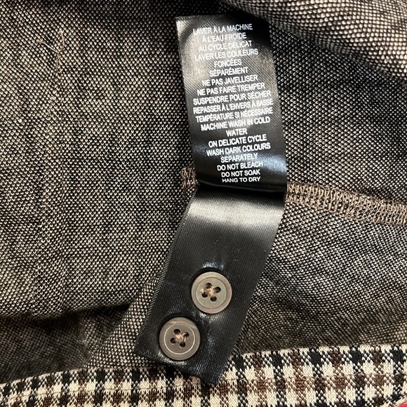 Simons Icone Long sleeve shirt jacket flared sleeves brown plaid Womens Medium - Picture 9 of 11